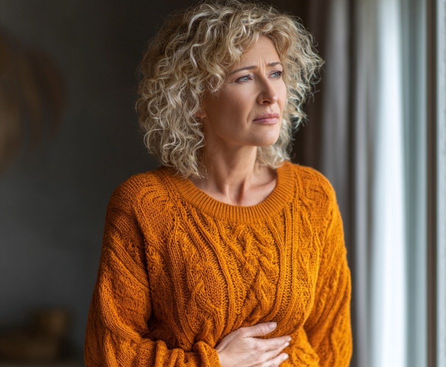 Woman experiencing bloating