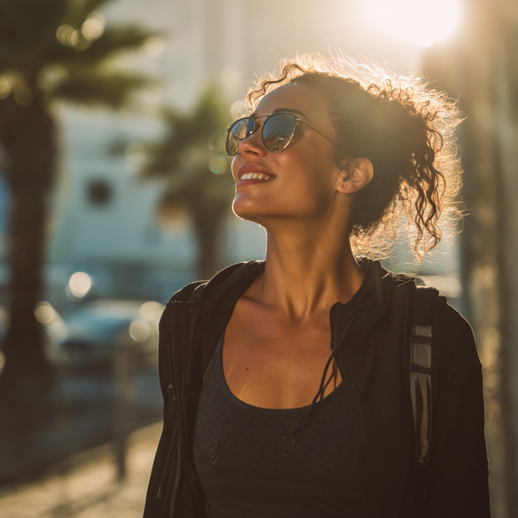 Healthy woman in the sun