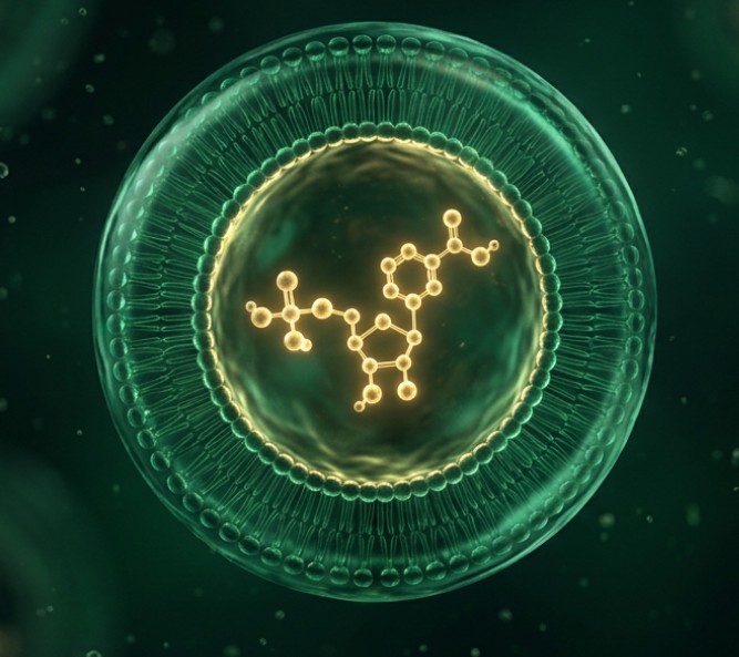 Liposomal NAD+ molecular illustration