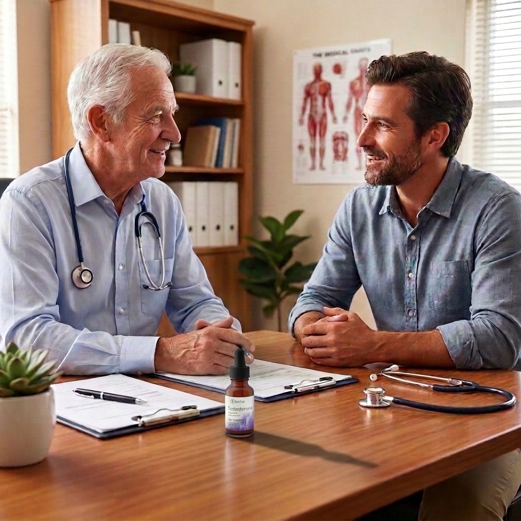 A practitioner reviewing hormone support options with a patient